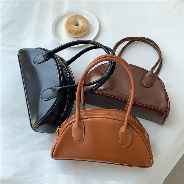 BAGG👾 高級感氣質手提包包女小眾新月包秋冬韓版PU定型手拎包 時尚包 錢包 手拿包 母親節禮物-細節圖2