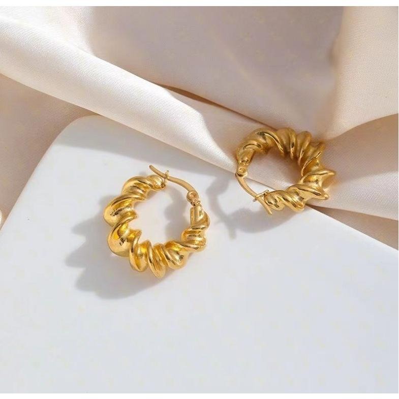 【西班牙羅曼史】CityCape©這座城飾۞歐美羊角港風復古時尚氣質螺旋麻花扭結C形耳環飾品首飾耶誕禮物秋冬時尚設計鈦鋼-細節圖2