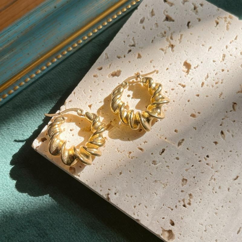 【西班牙羅曼史】CityCape©這座城飾۞歐美羊角港風復古時尚氣質螺旋麻花扭結C形耳環飾品首飾耶誕禮物秋冬時尚設計鈦鋼-細節圖9