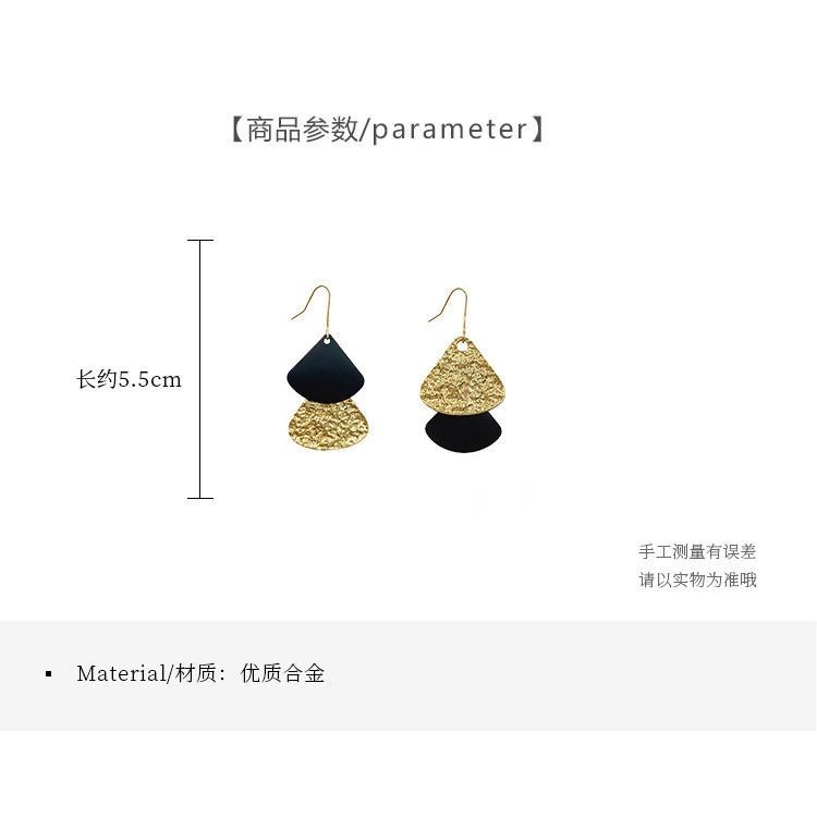 【黑金百老匯】CityCape © 這座城飾 ۞ 小紅書爆款歐美時尚創意撞色復古幾何三角形耳環簡約扇形百搭黑金色耳墜耳飾-細節圖7