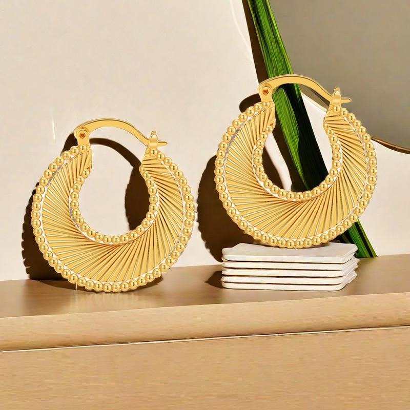 【摩洛哥裙擺】CityCape©這座城飾۞爆殺熱銷｜文藝復古｜氣質羊角｜螺旋扇型｜手工歐美ins風｜小眾｜耳環爆款-細節圖3