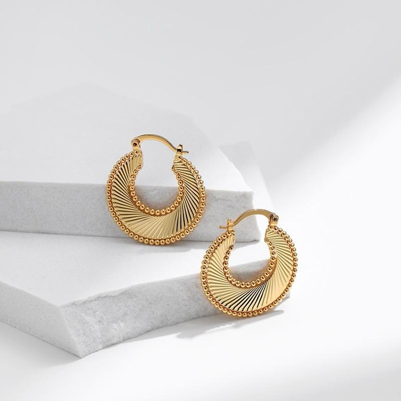 【摩洛哥裙擺】CityCape©這座城飾۞爆殺熱銷｜文藝復古｜氣質羊角｜螺旋扇型｜手工歐美ins風｜小眾｜耳環爆款-細節圖4