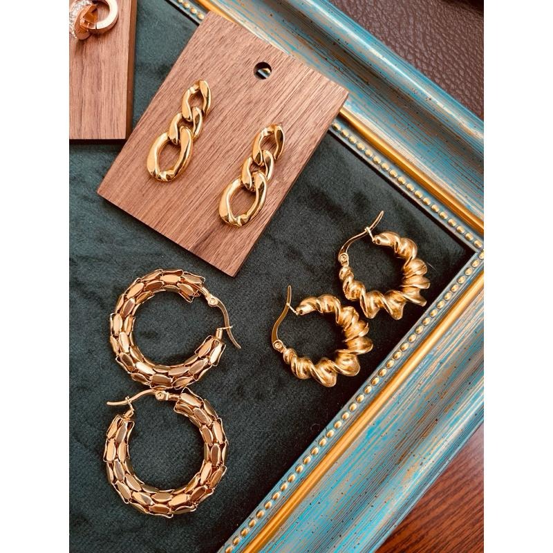 【浮世繪】CityCape©秋冬新品｜鈦鋼｜小紅書爆款｜歐美復古蛇鱗18K金色｜手作港風耳環｜奢華冷淡風飾品小眾獨立-細節圖4