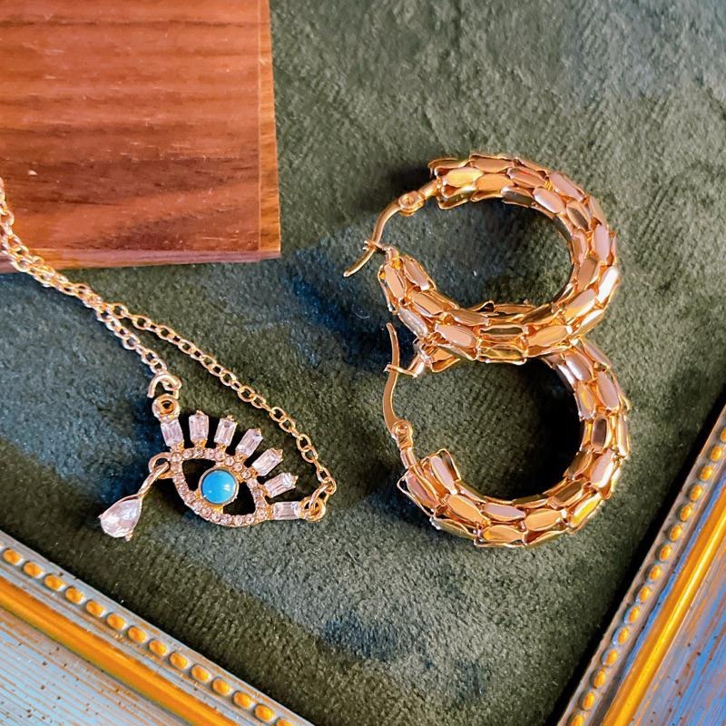 【浮世繪】CityCape©秋冬新品｜鈦鋼｜小紅書爆款｜歐美復古蛇鱗18K金色｜手作港風耳環｜奢華冷淡風飾品小眾獨立-細節圖8