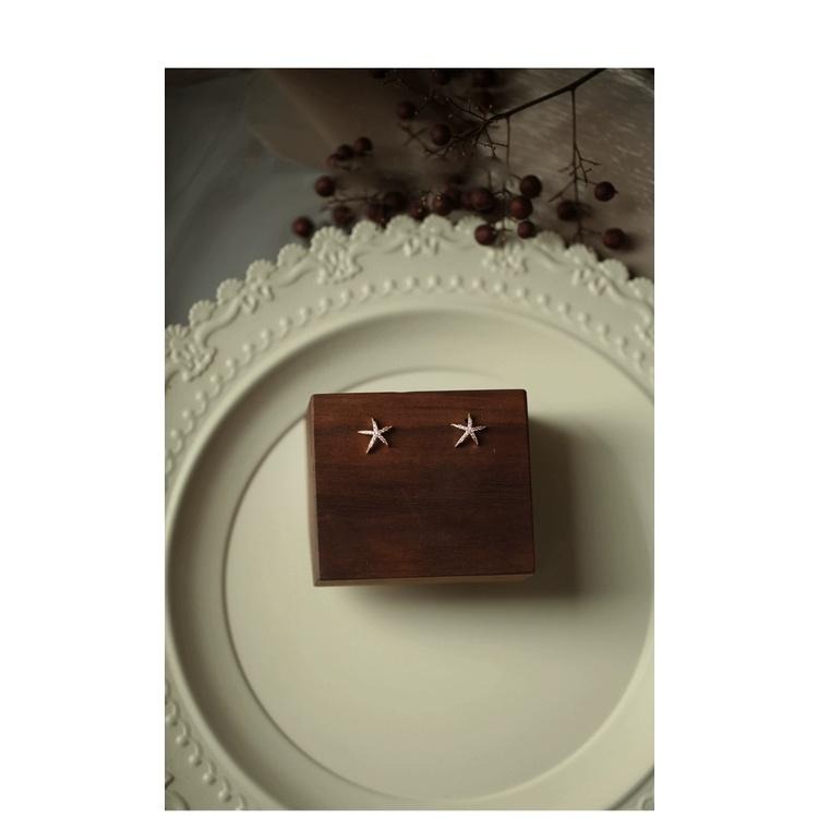 【哥本哈根童話】CityCape©這座城飾۞INS風小小海星~小巧精緻閃亮s925銀針耳釘耳環女設計感秋冬耳飾-細節圖3