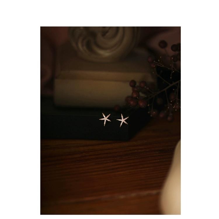 【哥本哈根童話】CityCape©這座城飾۞INS風小小海星~小巧精緻閃亮s925銀針耳釘耳環女設計感秋冬耳飾-細節圖4