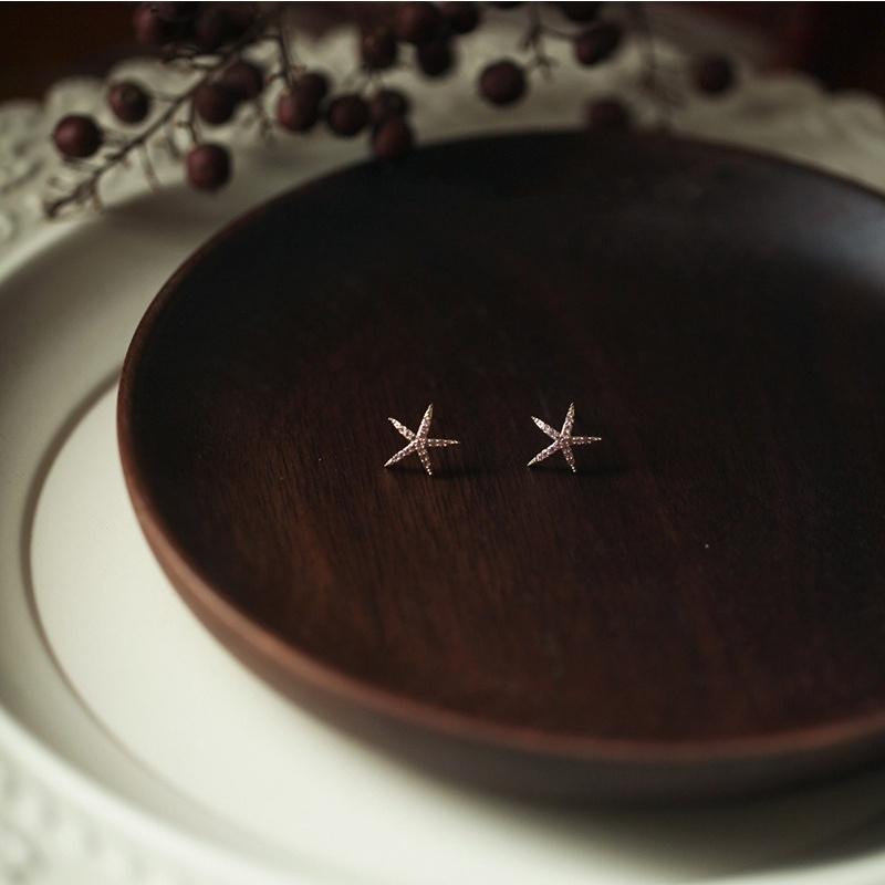 【哥本哈根童話】CityCape©這座城飾۞INS風小小海星~小巧精緻閃亮s925銀針耳釘耳環女設計感秋冬耳飾-細節圖5