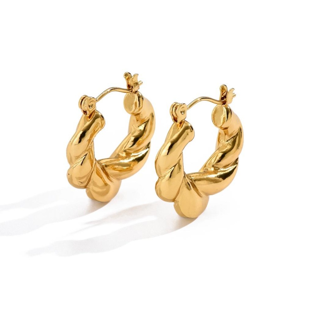 【鎏金歲月】CityCape©這座城飾۞韓國爆款｜氣質麻花牛角｜螺旋藝術耳扣｜時尚輕奢小眾設計款網紅耳環秋冬新品禮物交換-細節圖3