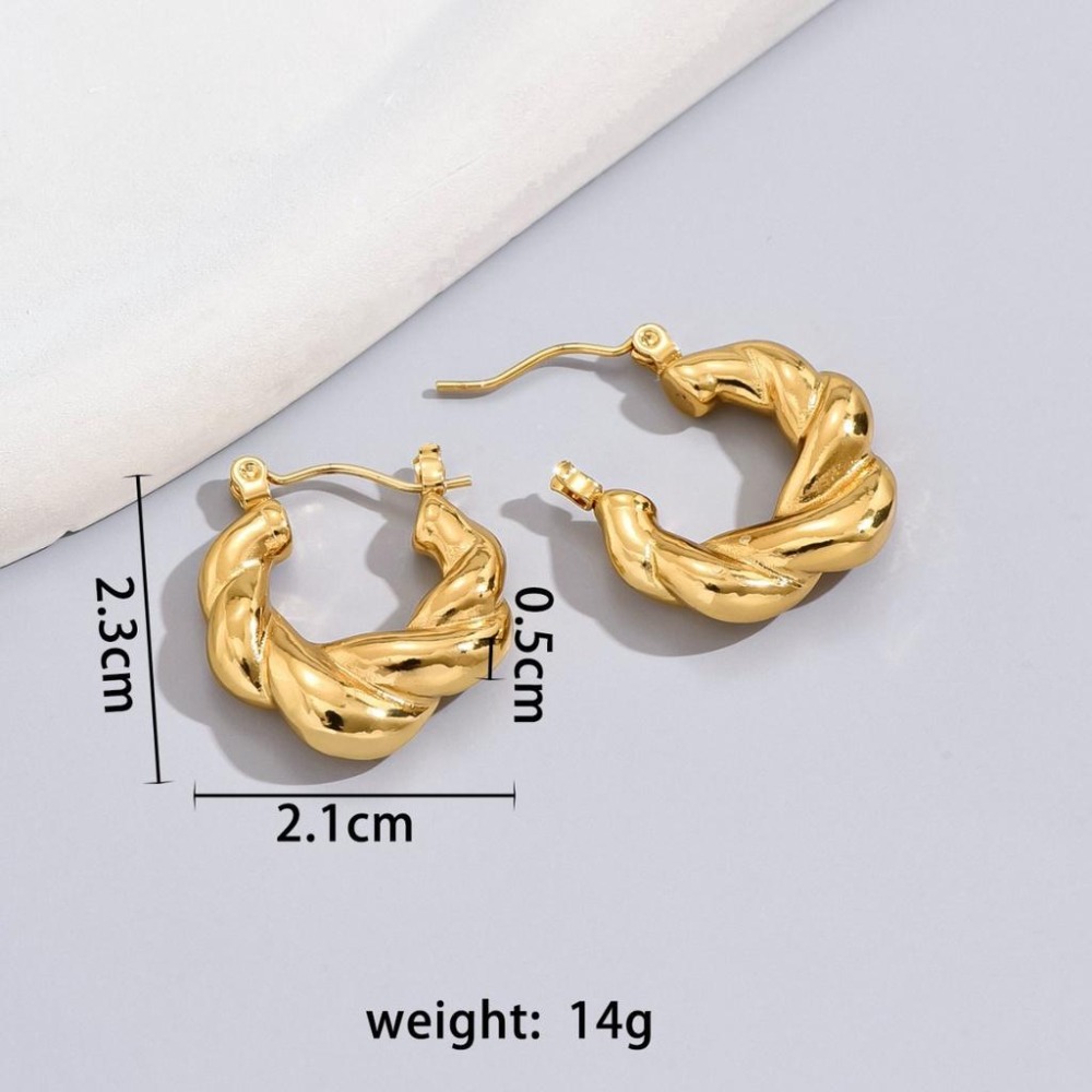 【鎏金歲月】CityCape©這座城飾۞韓國爆款｜氣質麻花牛角｜螺旋藝術耳扣｜時尚輕奢小眾設計款網紅耳環秋冬新品禮物交換-細節圖4