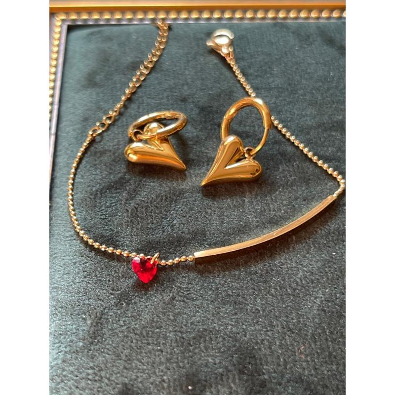 【里昂浪漫】CityCape©這座城飾۞金色立體桃心大愛心吊墜耳環時尚復古甜美性感個性金色不銹鋼耳環秋冬上新雙11必買-細節圖6