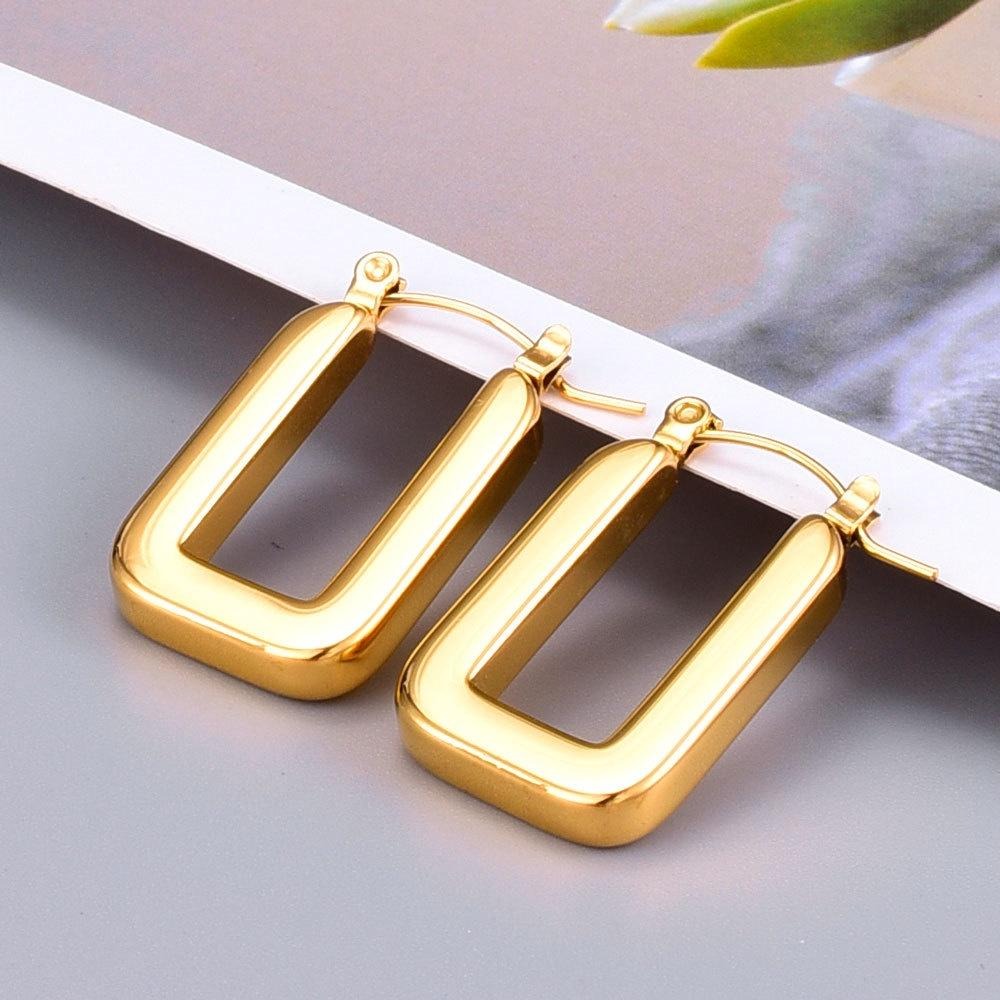 【法國街頭】CityCape©這座城飾۞鈦鋼｜港風｜冷淡方圓｜耳環｜氣質復古個性顯｜風格小眾設計｜創意不撞款小紅書爆款-細節圖4