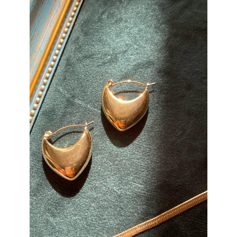 【巴西狂野】CityCape©這座城飾۞歐美復古風成熟女鈦鋼不規則獨特耳環18K金輕熟宮廷風愛心復古耳飾禮秋冬物-細節圖3