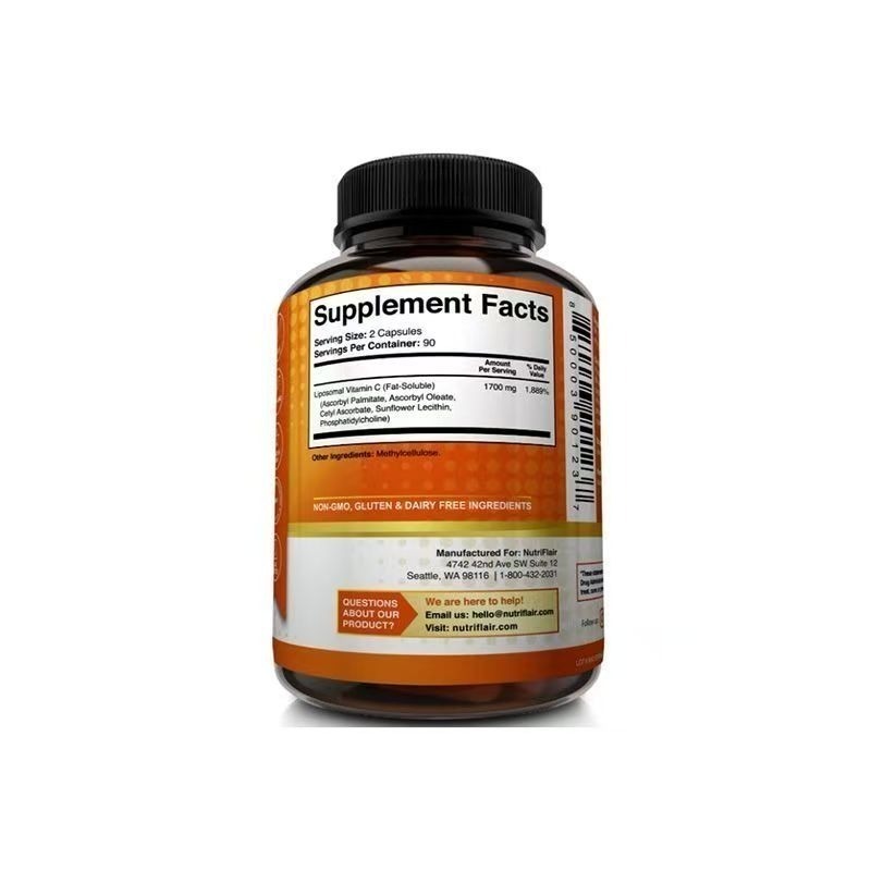 【現貨】天然脂質體維生素C脂溶性VC 180粒美國NutriFlair Liposomal VC-細節圖3