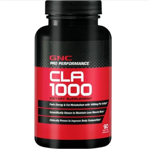 GNC健安喜CLA1000共軛亞麻油酸運動加強版90粒輔助健身者omega6必需脂肪酸亞油酸多元不飽和脂肪酸天然反式脂肪