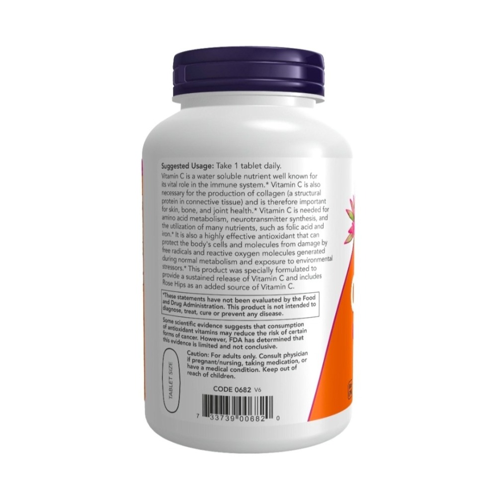 【現貨】維生素C-1000玫瑰果柑橘生物類黃酮複合物100粒，now foods 維生素C-1000 玫瑰果，250粒-細節圖9