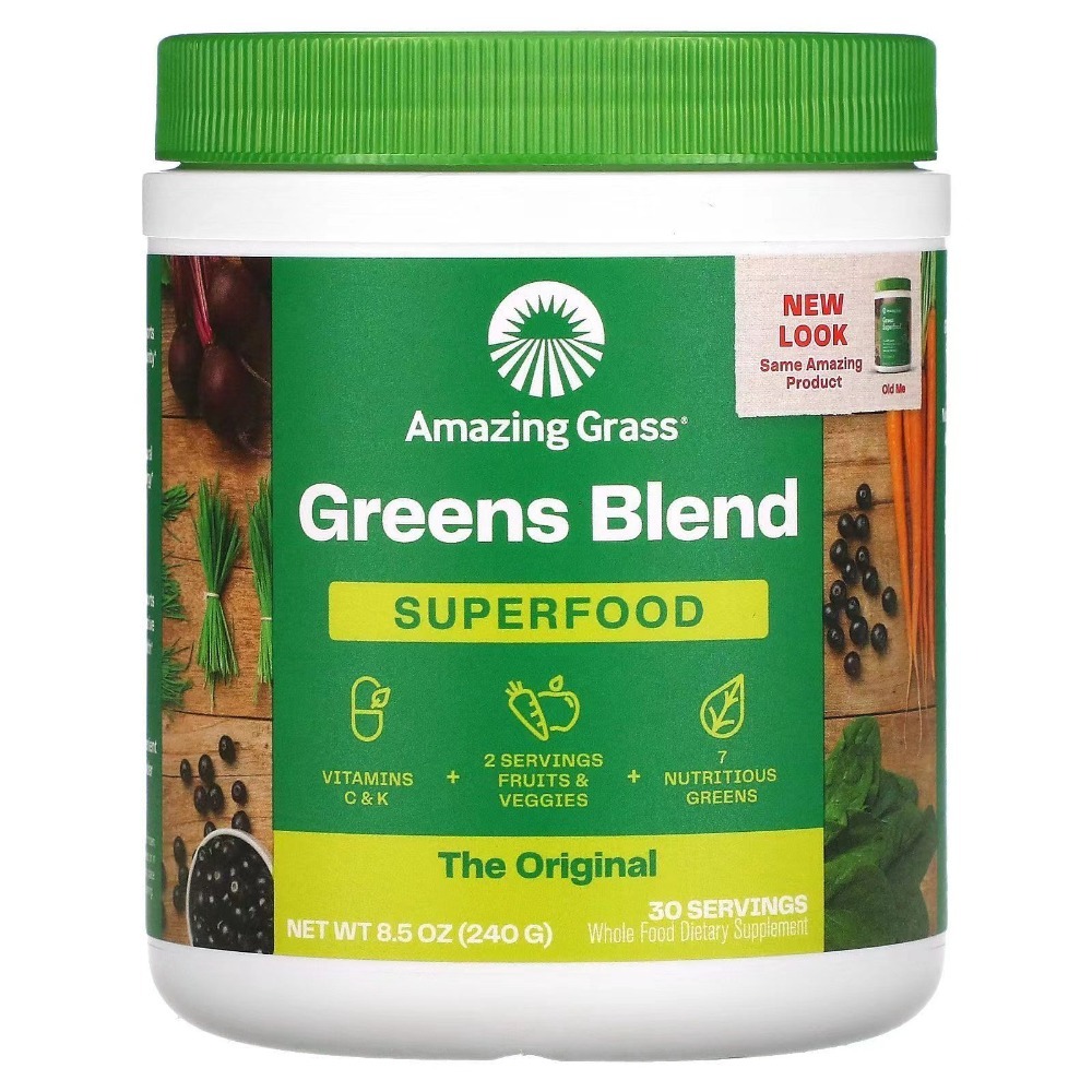 美國Amazing Grass愛美草綜合螺旋藻240G，480G，800G益生菌蔬果莓綠膳食纖維粉鈣鈉鐵鉀維ACK維他命-規格圖9