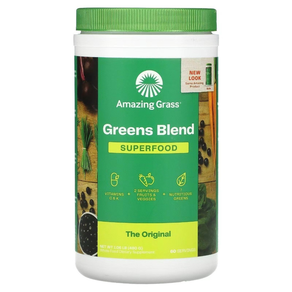 美國Amazing Grass愛美草綜合螺旋藻240G，480G，800G益生菌蔬果莓綠膳食纖維粉鈣鈉鐵鉀維ACK維他命-規格圖9