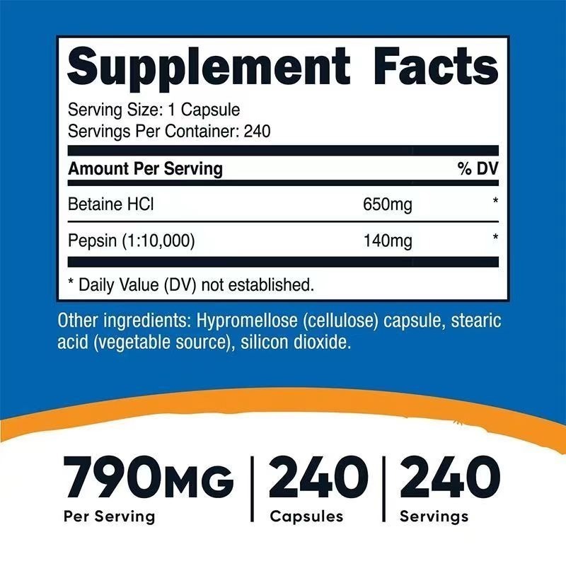 Nutricost Betaine HCl + Pepsin甜菜鹼790mg*240粒-細節圖4