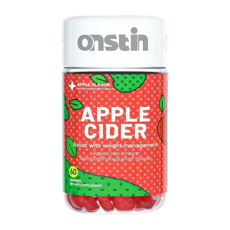 美國onstin天然蘋果醋甜菜根葉酸軟糖60粒VC維生素B12鈷胺素石榴多酚鞣花酸花青素單寧類黃酮類電解質鈉鎂鈣鉀-細節圖2