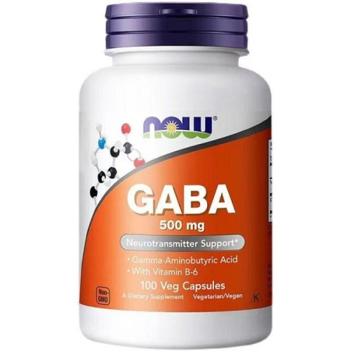 NOW γ-氨基丁酸GABA+維生素B6美商100粒暢享好心情美夢更輕鬆