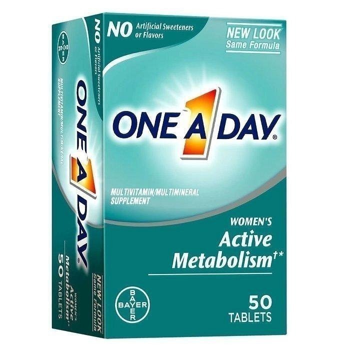 【現貨速達】拜耳女士小馬達綜合維生素B群礦物質鈣鐵鋅硒銅錳鉻鎂菸酸葉酸生物素泛酸50粒美國BAYER ONE A DAY-細節圖3