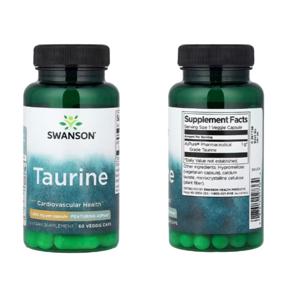 【現貨快速達】美國swanson Taurine 牛磺酸500mg 100粒，1000mg 60粒-規格圖7