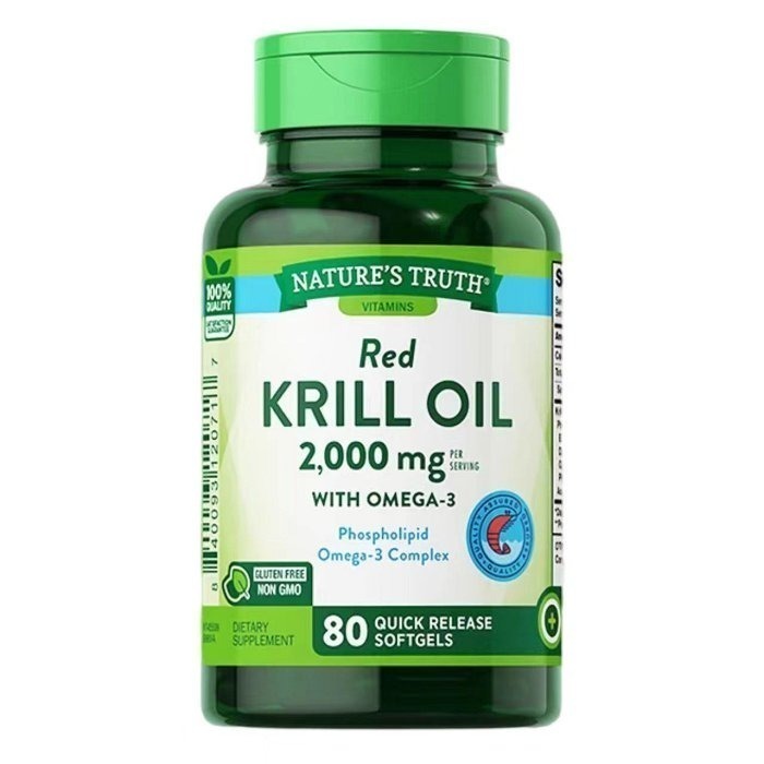 現貨Omega3磷蝦油EPA卵磷脂DHA蝦紅素2000mg60粒/80粒NATURE＇S TRUTH KRILL OIL-規格圖3