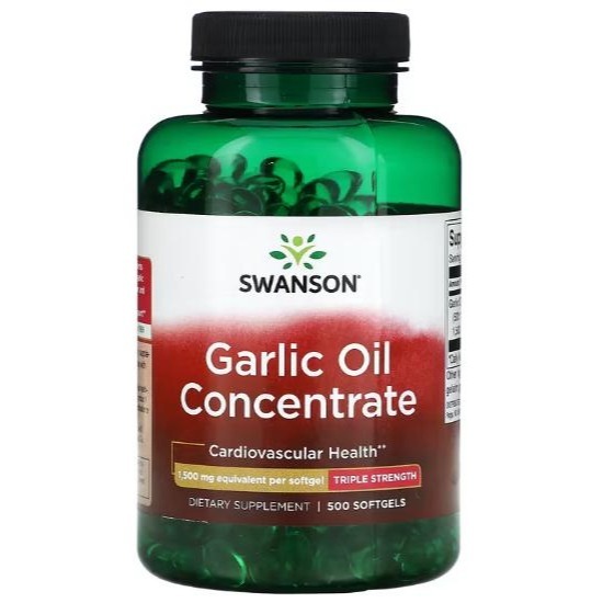 大蒜油精500mg250粒/1500mg500粒無臭蒜頭濃縮SWANSON Garlic Oil Concentrate-規格圖3