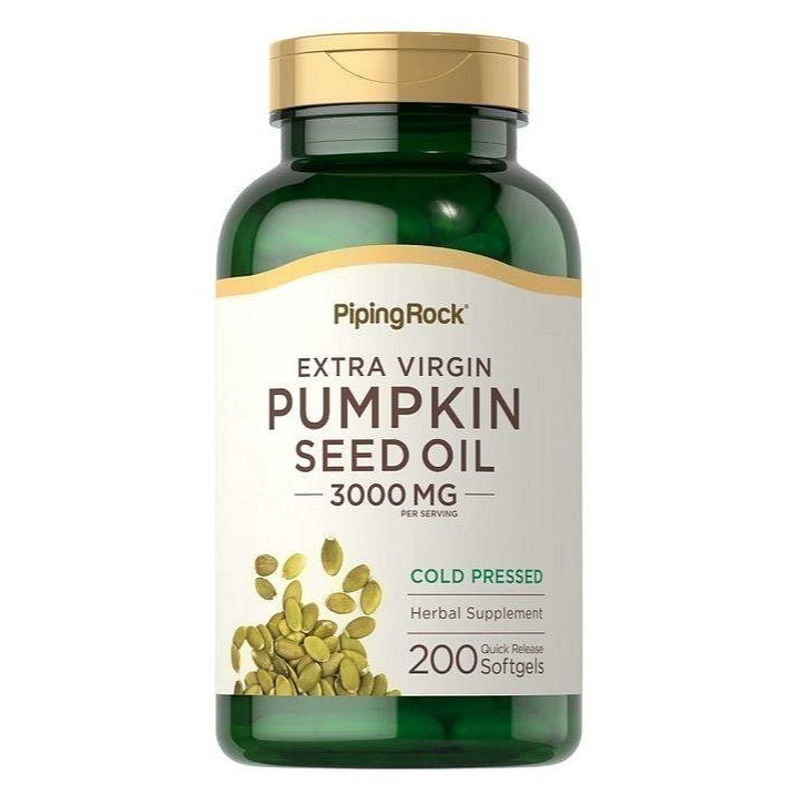 【現貨快速達】南瓜籽油 1000mg，3000mg 南瓜子油 美商PipingRock Pumpkin Seed Oil-細節圖3