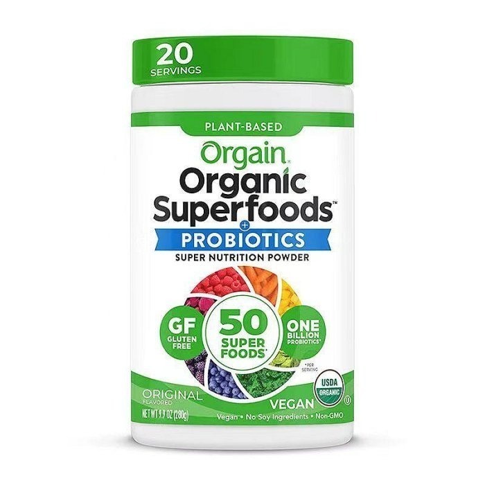 現貨Orgain膳食纖維蔬果超級食物益生菌9.9盎司280克PLANT-BASED Organic Superfoods-細節圖2