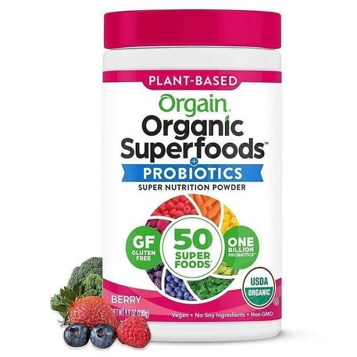 現貨Orgain膳食纖維蔬果超級食物益生菌9.9盎司280克PLANT-BASED Organic Superfoods-細節圖3