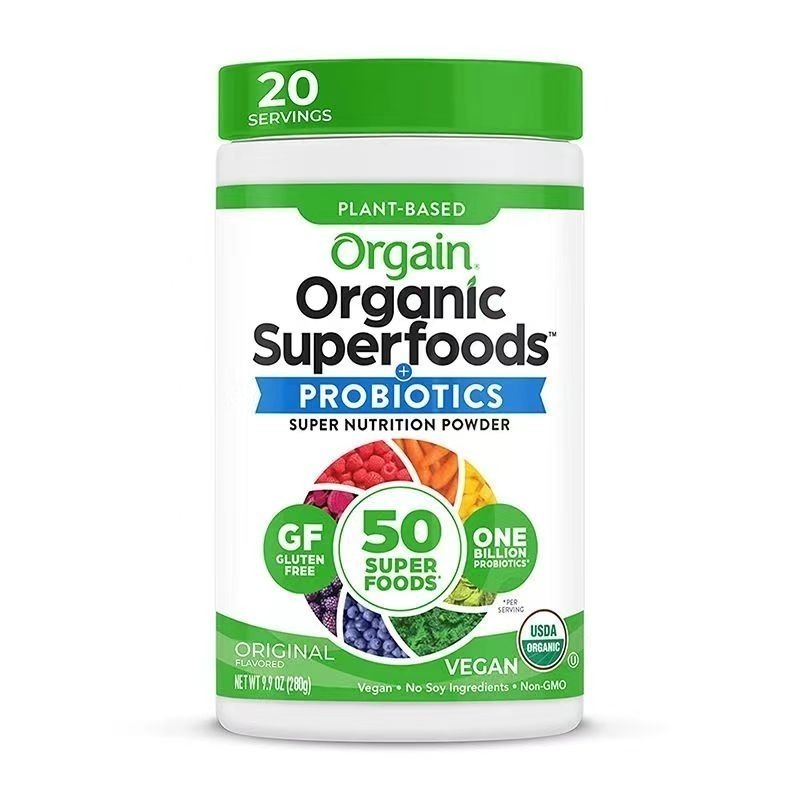 現貨Orgain膳食纖維蔬果超級食物益生菌9.9盎司280克PLANT-BASED Organic Superfoods-規格圖3