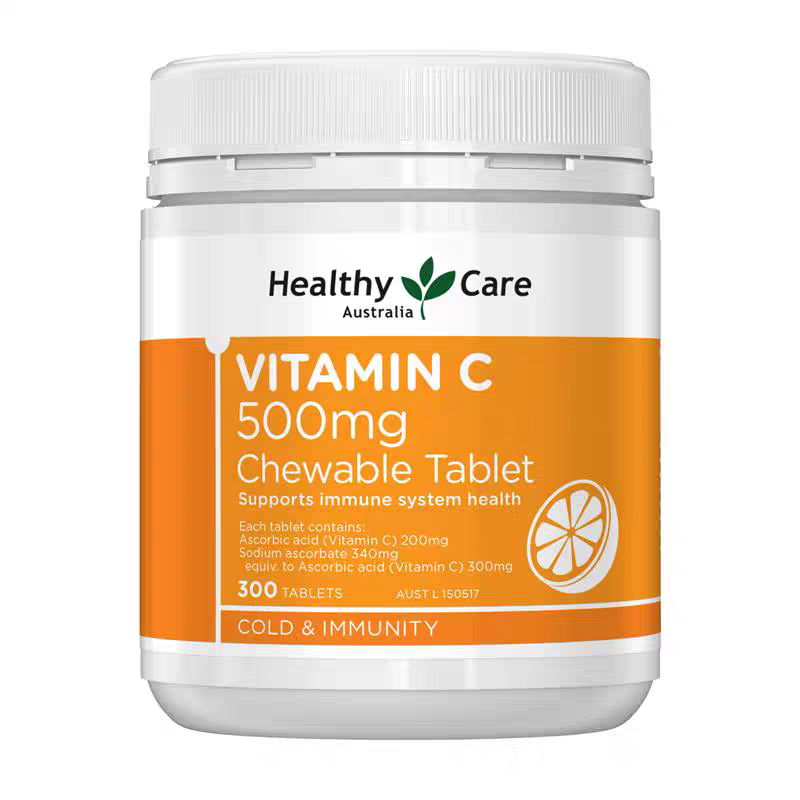 【現貨快速達】天然維C維他命500粒咀嚼天然vc維生素澳商HealthyCare VITAMIN C-規格圖2