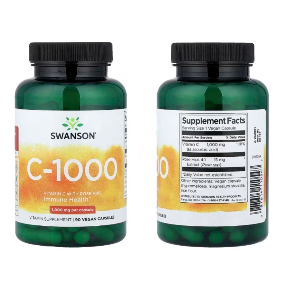 【現貨快速達】美國swanson維C1000玫瑰果維生素C高含量/維C500柑橘生物類黃酮維生素C高含量維他命c-規格圖10