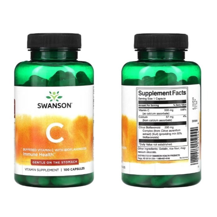 【現貨快速達】美國swanson維C1000玫瑰果維生素C高含量/維C500柑橘生物類黃酮維生素C高含量維他命c-規格圖10