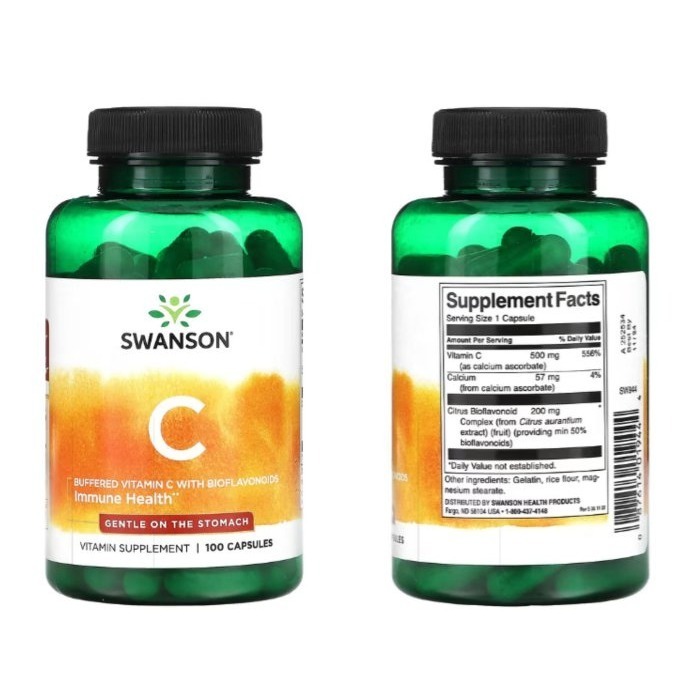 【現貨快速達】美國swanson維C1000玫瑰果維生素C高含量/維C500柑橘生物類黃酮維生素C高含量維他命c-規格圖10