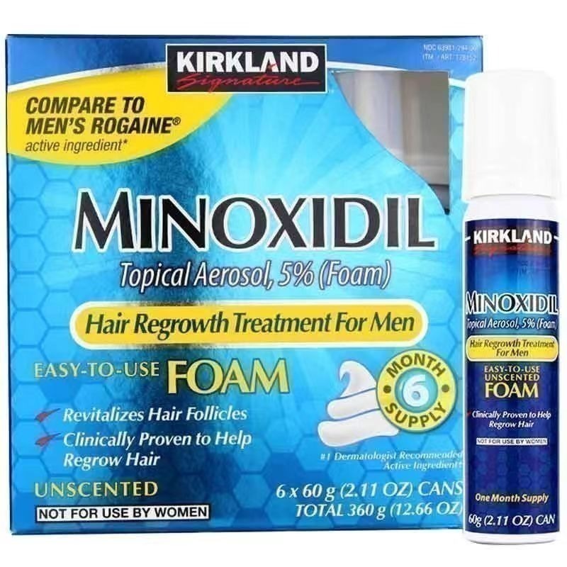 【現貨】美國kirkland科克蘭好市多男士頭髮頭皮髮根毛囊慕斯泡沫強效5%單瓶60g*6瓶/盒-細節圖2