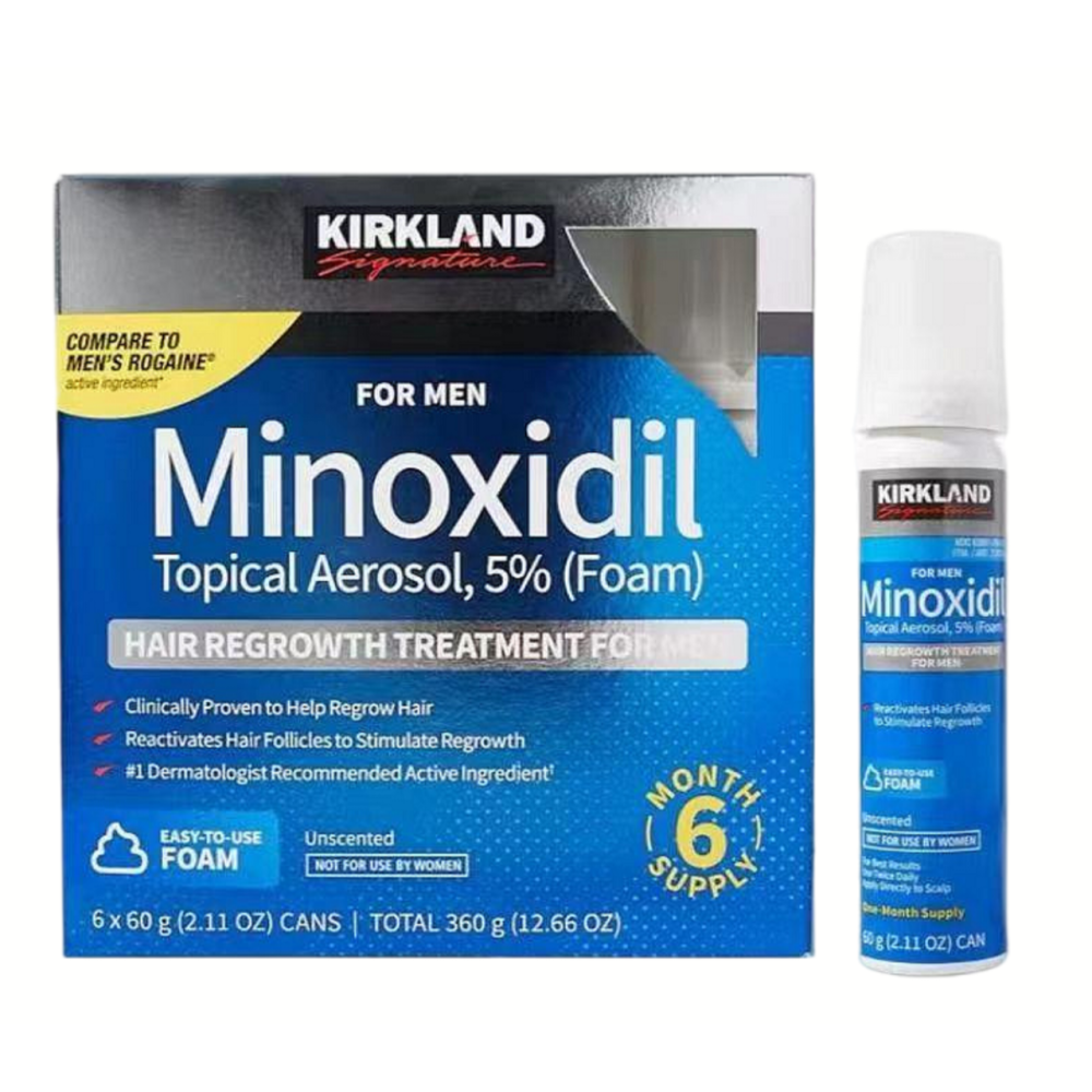 【現貨】美國kirkland科克蘭好市多男士頭髮頭皮髮根毛囊慕斯泡沫強效5%單瓶60g*6瓶/盒-細節圖3
