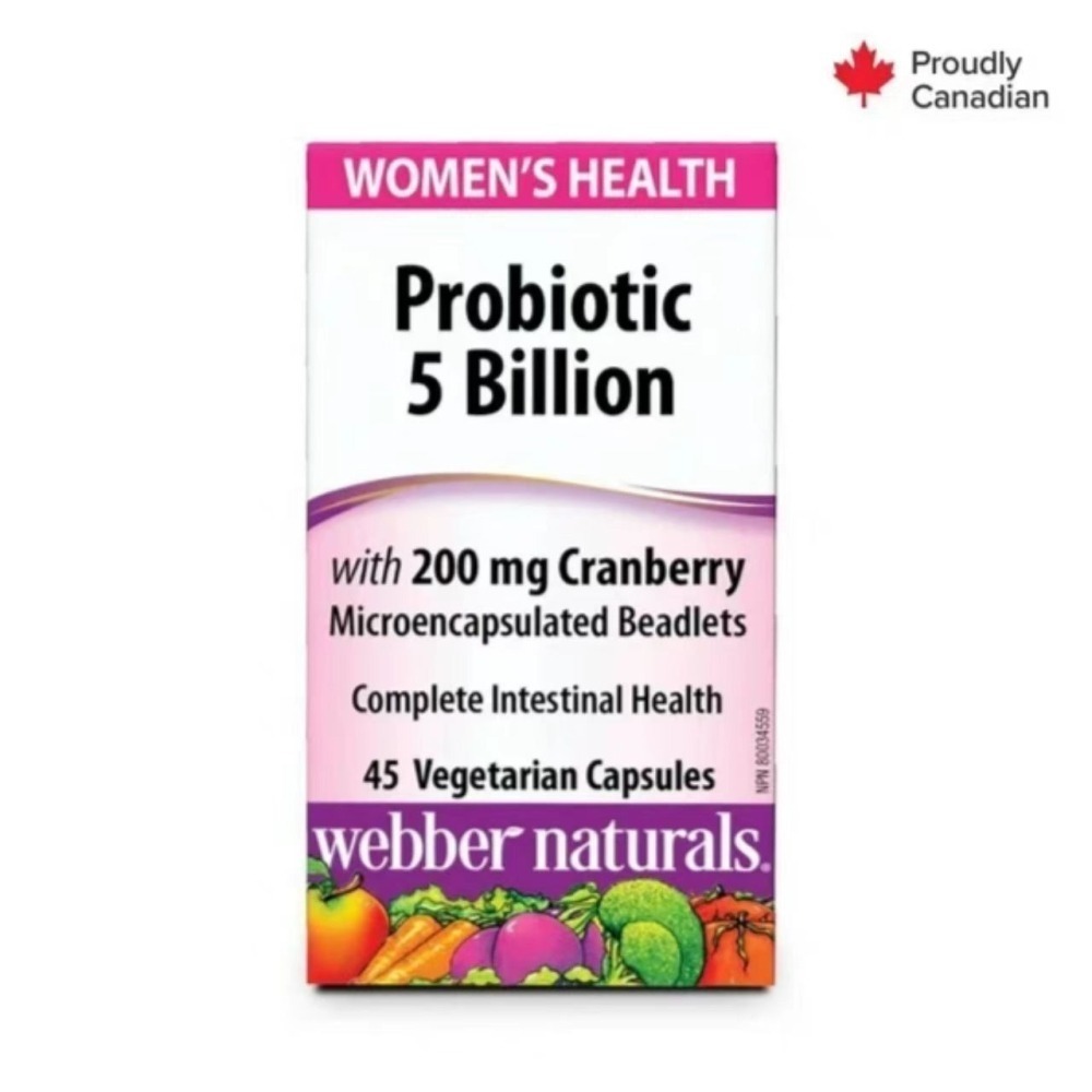 加拿大Webber Naturals女性50億益生菌蔓越莓45粒乾酪乳桿菌鼠李糖乳桿菌嗜酸乳桿菌長雙歧桿菌短雙歧-細節圖2