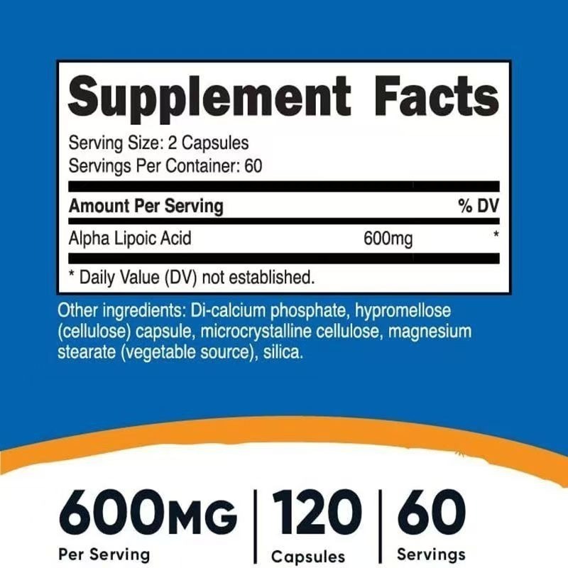 美國Nutricost Alpha Lipoic Acid阿爾法α硫辛酸，每粒300mg，240粒/120粒-細節圖8
