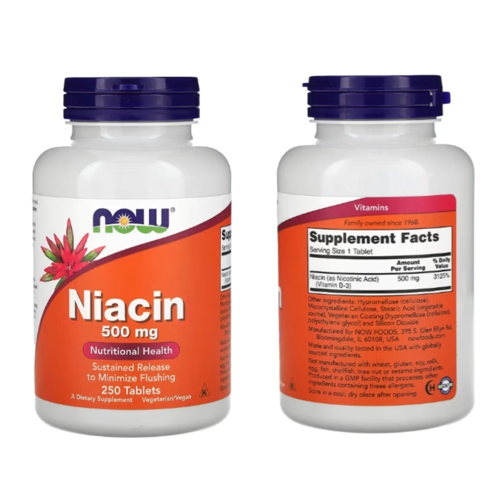 【現貨快速達】美國NOW Foods Niacin，250毫克，500毫克 菸鹼酸維生素B3煙酸緩釋Flush-Free-規格圖7