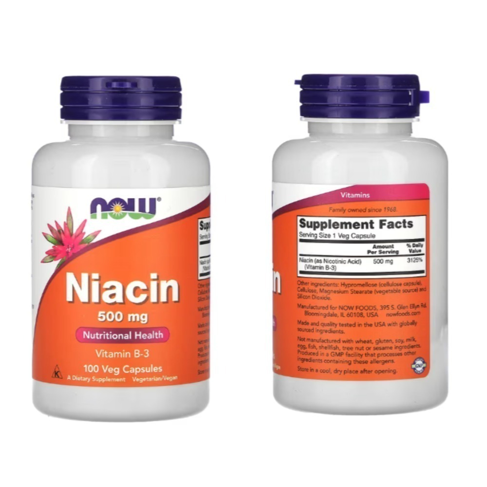 【現貨】美國NOW Foods Niacin，250毫克，500毫克 菸鹼酸維生素B3煙酸緩釋Flush-Free-規格圖7