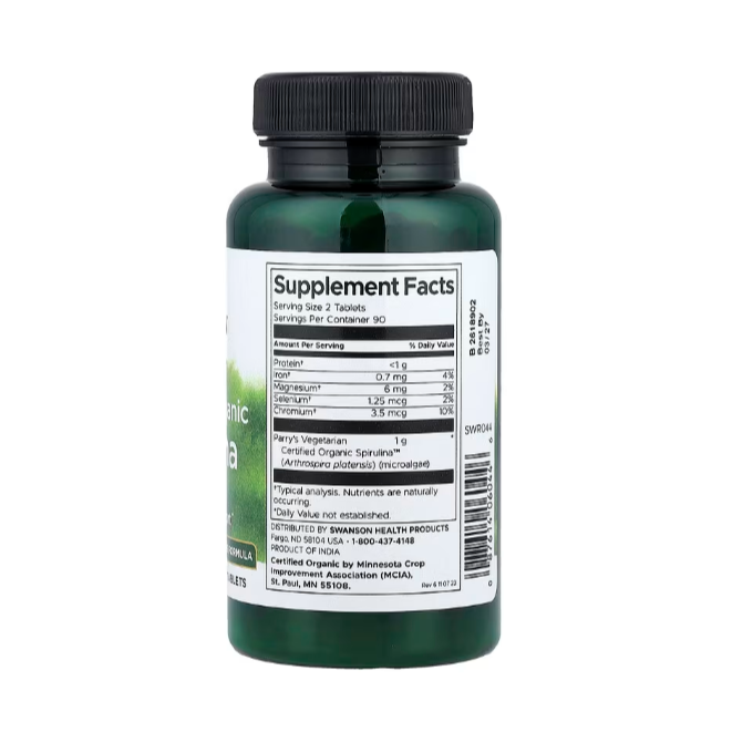 【現貨快速達】swanson美國Support專利螺旋藻菁華藍藻500MG180粒藍綠藻綠色食品配方-細節圖2