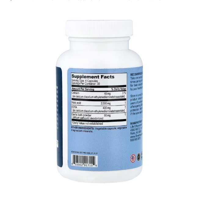 Life Enhancement, 含EDTA，乙二胺四乙酸螯合劑復合物，120 粒素食膠囊-細節圖2