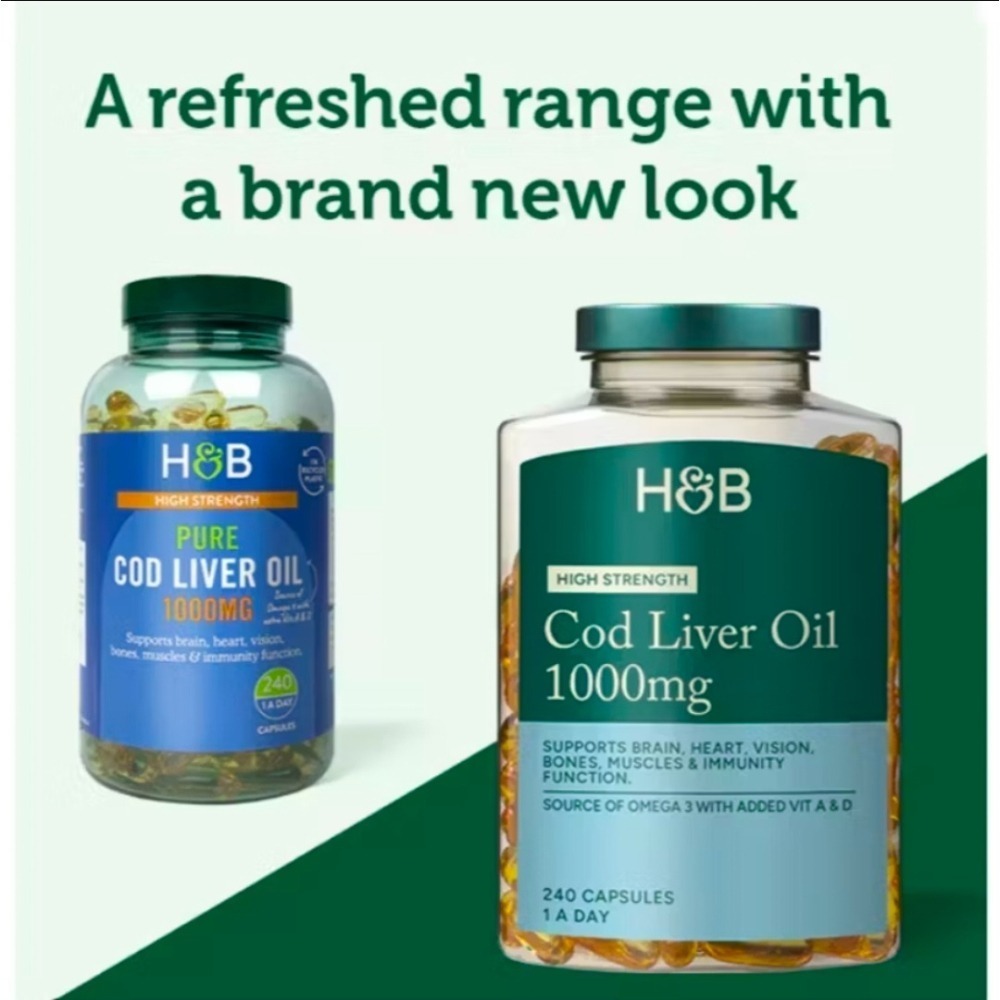 【現貨】荷柏瑞HB富含DHA鱈魚肝油1000mg240粒EPA歐米伽3維生素AD深海魚油高濃度COD LIVER OIL-細節圖4