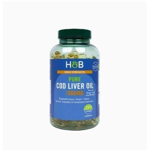 【現貨】荷柏瑞HB富含DHA鱈魚肝油1000mg240粒EPA歐米伽3維生素AD深海魚油高濃度COD LIVER OIL-規格圖6