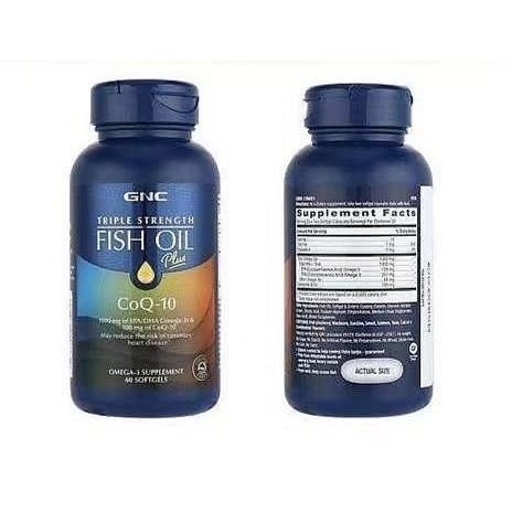 GNC健安喜輔酶Q10三倍深海魚油60粒美商TRIPLE STRENGTH FISH OIL Plus CoQ-10-細節圖3