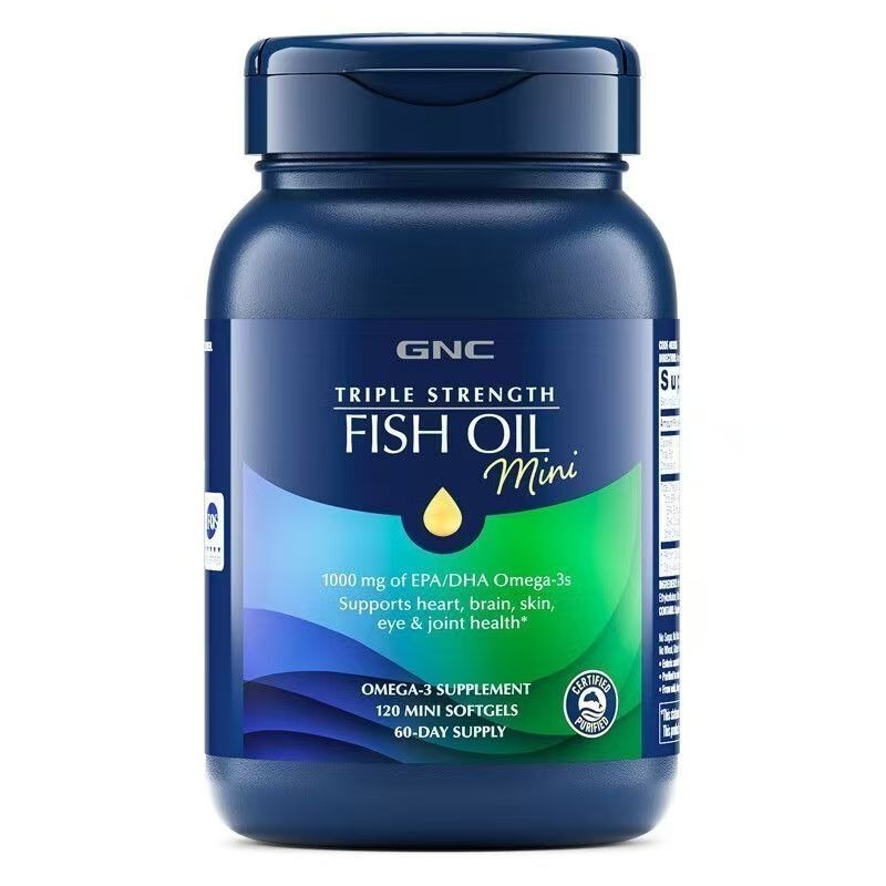 【現貨】美國健安喜GNC三倍濃縮DHA深海魚油EPA迷你小顆粒omega-3軟膠囊120粒，240粒FISH OIL-細節圖2
