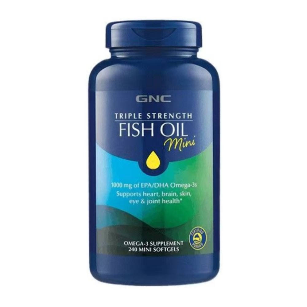 【現貨】美國健安喜GNC三倍濃縮DHA深海魚油EPA迷你小顆粒omega-3軟膠囊120粒，240粒FISH OIL-細節圖3