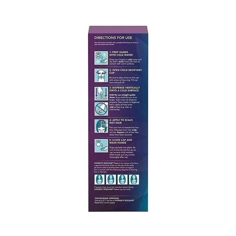 【現貨】美國 Rogaine 落建培健女士頭髮頭皮髮根毛囊慕斯泡沫強效5%單瓶60g，1瓶，2瓶整盒-細節圖2